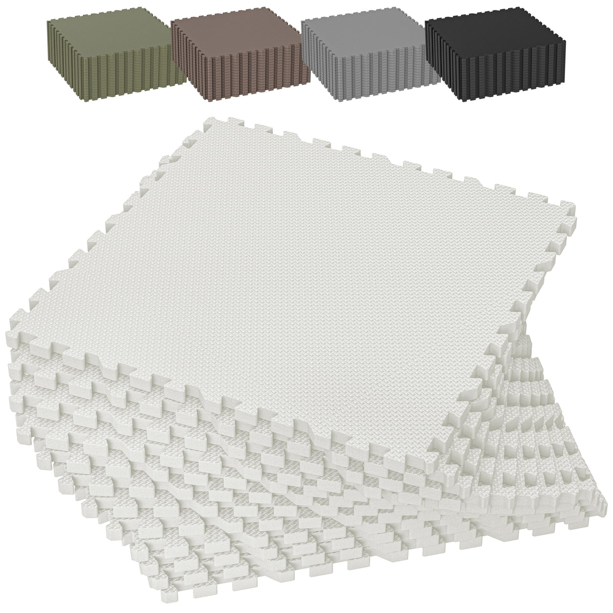 1/2" Thick 24 Pcs 96 Sq Ft EVA Foam Puzzle Exercise Mats, High-Density Interlocking Foam Floor Tiles for Home Gym, Gym Mat for Workout Equipment & Direct Exercise, Floor Padding for Kids