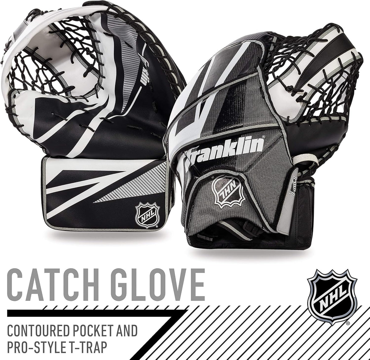 Franklin Sports Street Hockey Goalie Set - Leg Pads - Catch Glove - Blocker - Premium Durability - Officially Licensed NHL Product