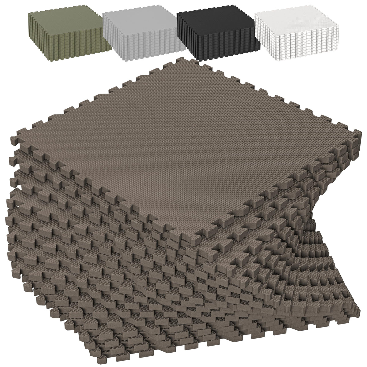 1/2" Thick 24 Pcs 96 Sq Ft EVA Foam Puzzle Exercise Mats, High-Density Interlocking Foam Floor Tiles for Home Gym, Gym Mat for Workout Equipment & Direct Exercise, Floor Padding for Kids