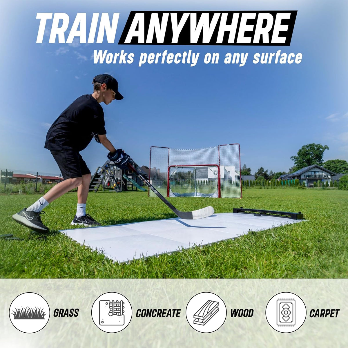 Better Hockey Extreme Dryland Flooring Tiles - Synthetic Ice Panels for Hockey, Professional Quality Training Aid for Shooting, Passing and Stickhandling