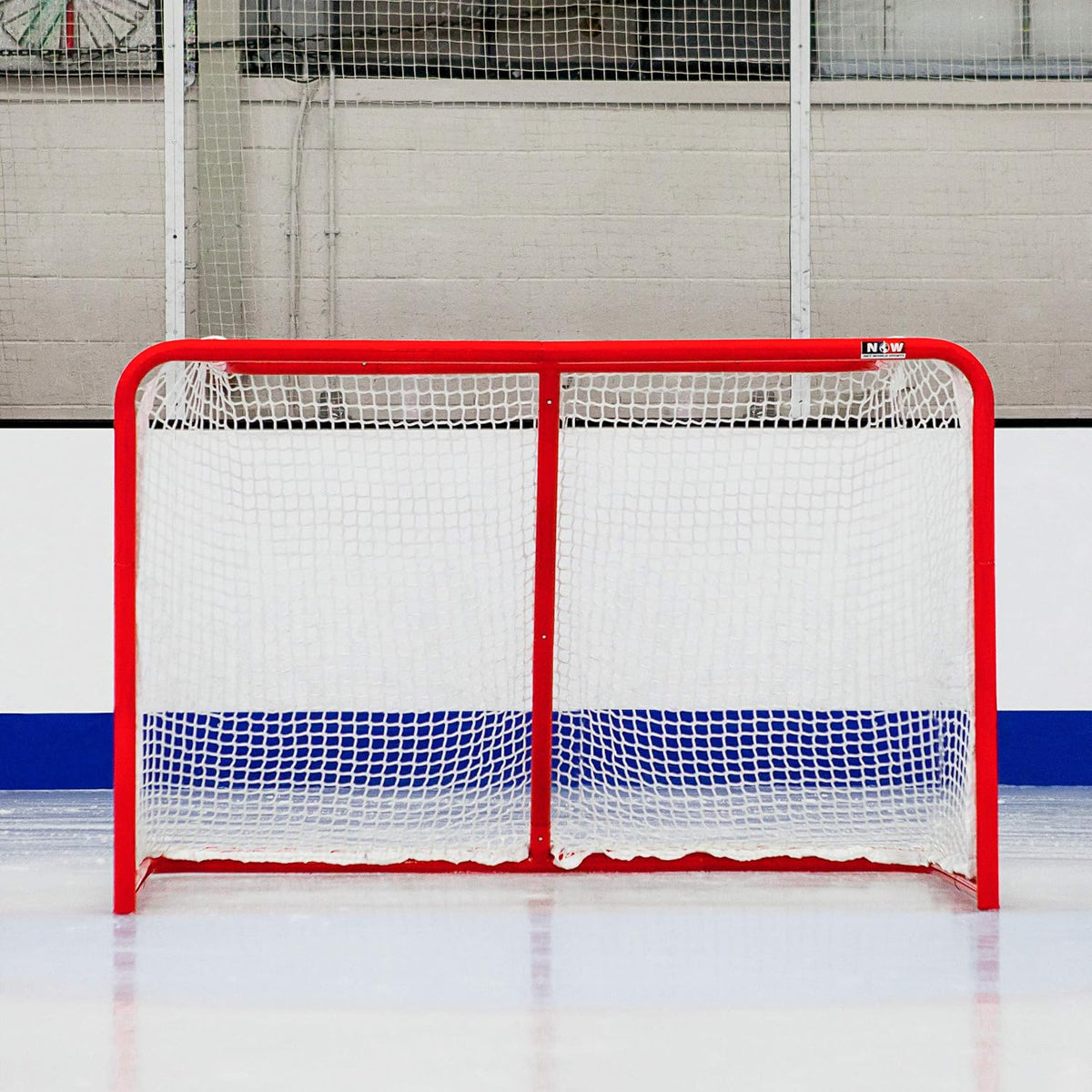 FORZA Professional Ice Hockey Goal | 6ft x 4ft Regulation Steel Hockey Net with 5mm Heavy Duty Netting | Powder Coated Red Training Goal for Street Hockey, Roller Hockey & Ice Hockey Practice