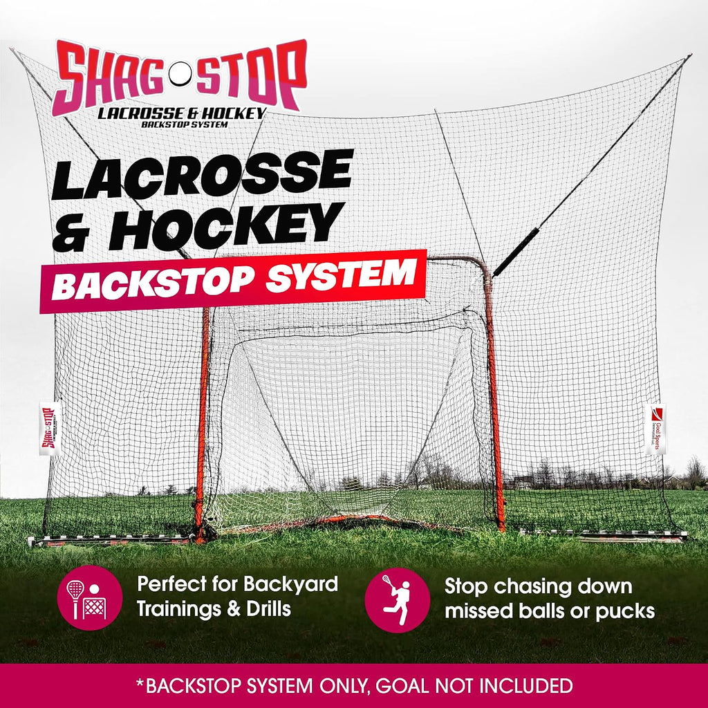 Shag Stop Lacrosse Backstop Net for Backyard, Strong Lacrosse Goal Backstop