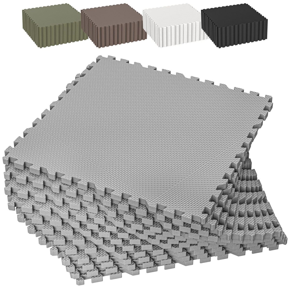 1/2" Thick 24 Pcs 96 Sq Ft EVA Foam Puzzle Exercise Mats, High-Density Interlocking Foam Floor Tiles for Home Gym, Gym Mat for Workout Equipment & Direct Exercise, Floor Padding for Kids