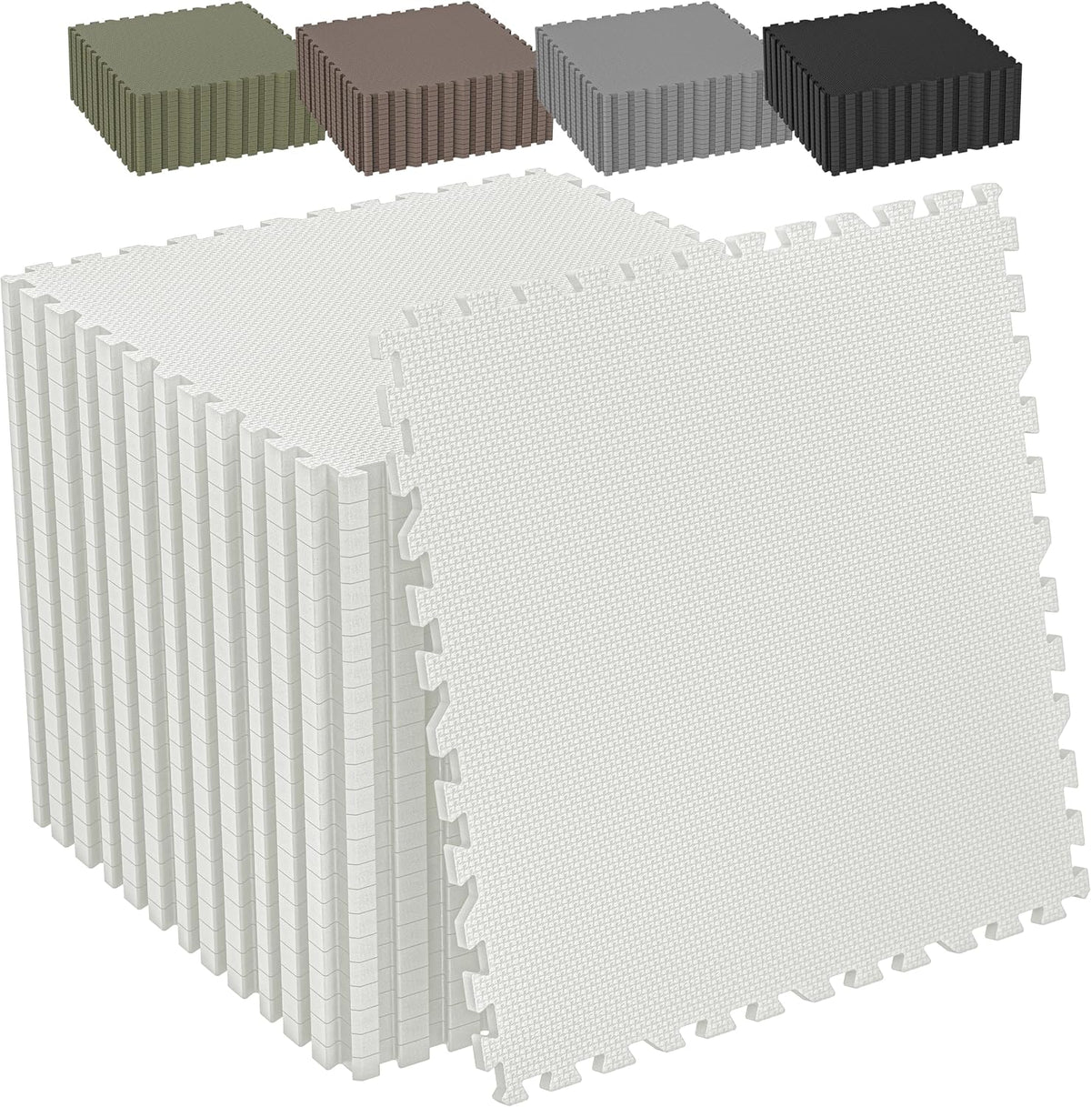 1/2" Thick 24 Pcs 96 Sq Ft EVA Foam Puzzle Exercise Mats, High-Density Interlocking Foam Floor Tiles for Home Gym, Gym Mat for Workout Equipment & Direct Exercise, Floor Padding for Kids