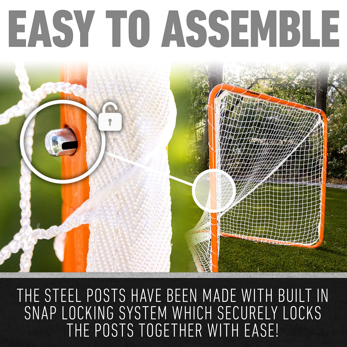 Franklin Sports Franklin Sports Backyard Lacrosse Goal - Kids + Adult Lacrosse Training Net - Lacrosse Training Equipment - Perfect for Youth + Adult Training