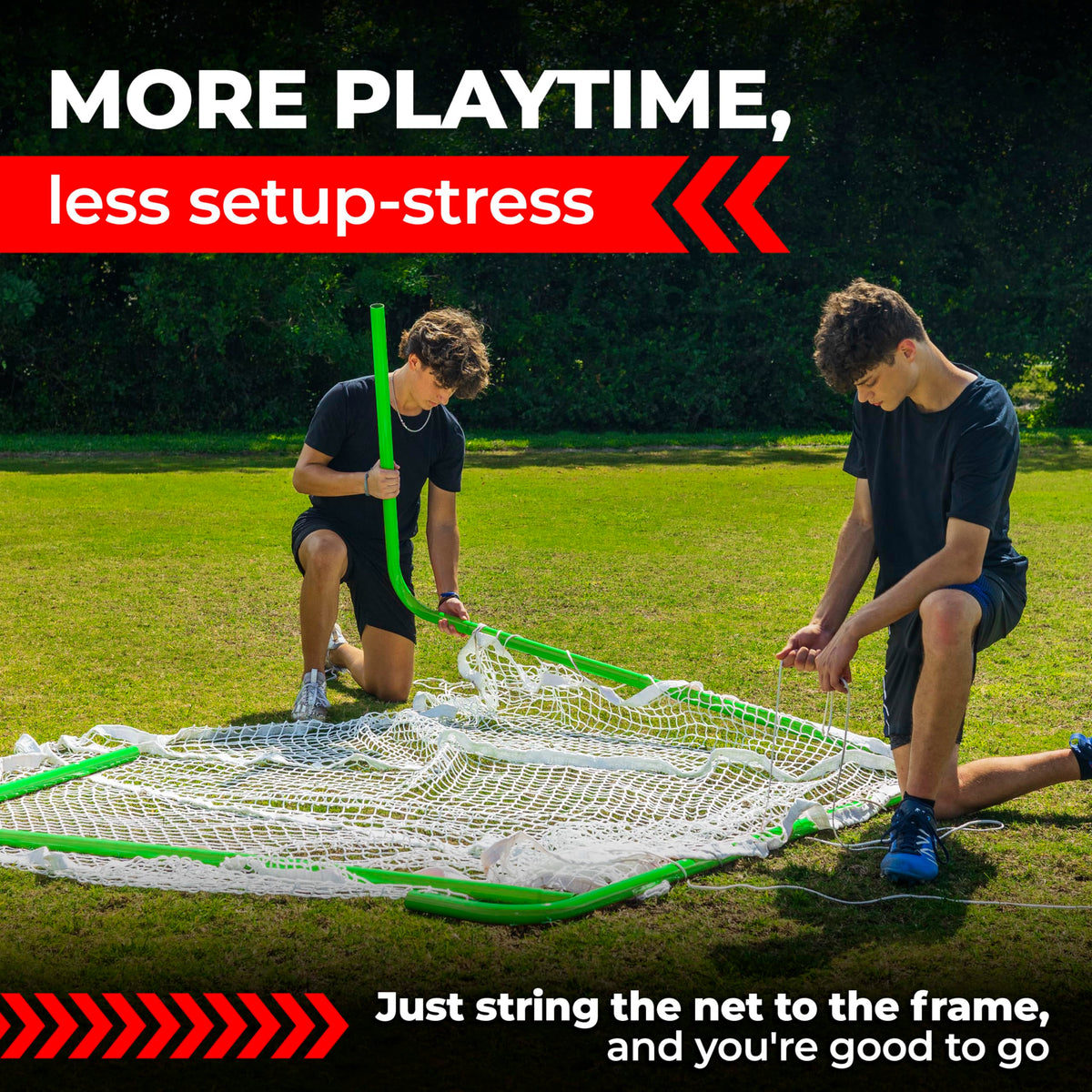 Velocity Official Size 6x6x7' Backyard Lacrosse Practice and Training Goal, Includes 4MM Lacrosse Net, for Youth, Kids, and Adults