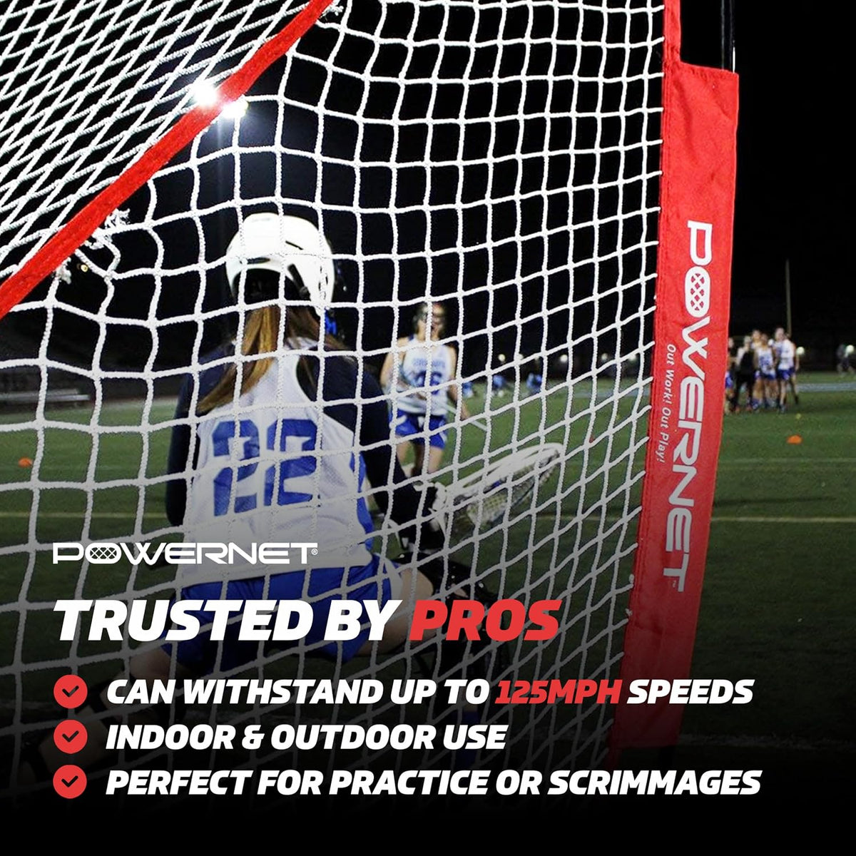 PowerNet Portable Lacrosse Goal | Quick and Easy 2 Minute Setup No Tools Required | Perfect for Practice or Scrimmages | Bow Style Frame | Bag Included