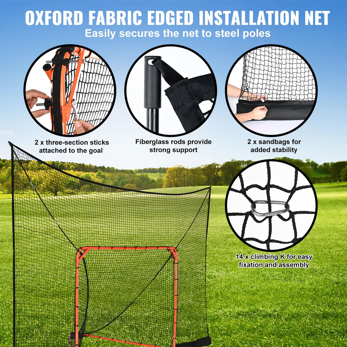 VEVOR Lacrosse Goal,Complete Portable Lacrosse Net Training Accessory Set