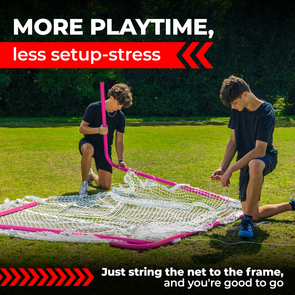 Velocity Official Size 6x6x7' Backyard Lacrosse Practice and Training Goal, Includes 4MM Lacrosse Net, for Youth, Kids, and Adults