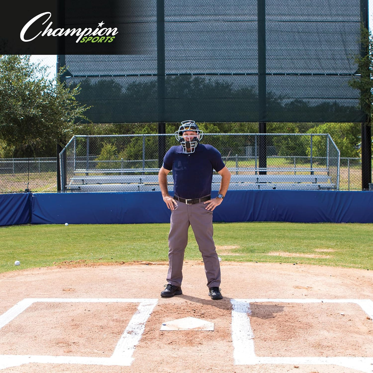 Champion Sports 17" Outside Plastic Shield Pro Model Umpire Chest Protector - Soft Foam Padded Chest Protector - Adult