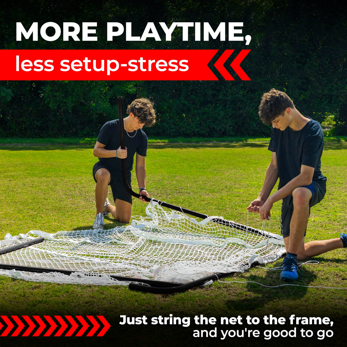 Velocity Official Size 6x6x7' Backyard Lacrosse Practice and Training Goal, Includes 4MM Lacrosse Net, for Youth, Kids, and Adults