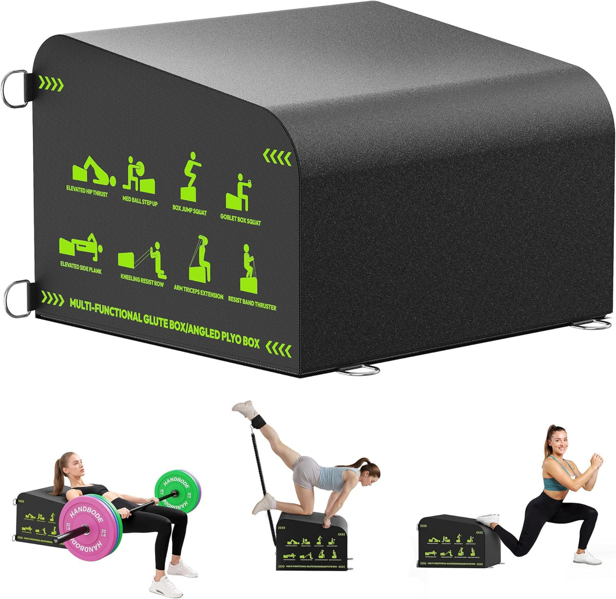 HANDBODE Hip Thrust Bench, Multi-Functional Slip-Free Hip Thrust Machine