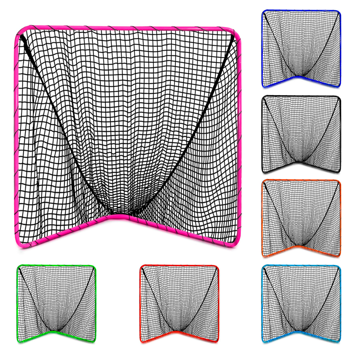 Velocity Official Size 6x6x7' Backyard Lacrosse Practice and Training Goal, Includes 4MM Lacrosse Net, for Youth, Kids, and Adults
