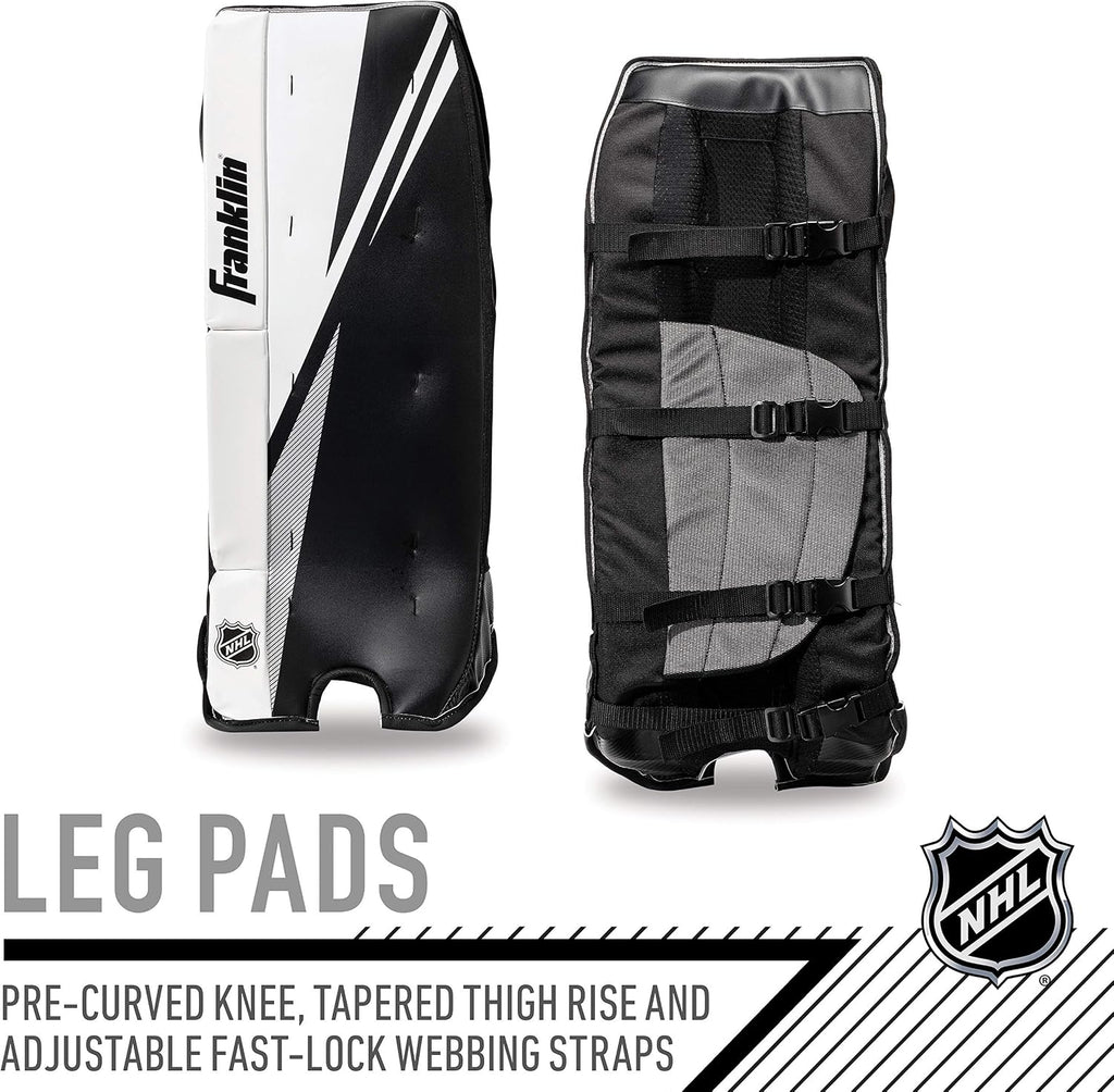Franklin Sports Street Hockey Goalie Set - Leg Pads - Catch Glove - Blocker - Premium Durability - Officially Licensed NHL Product
