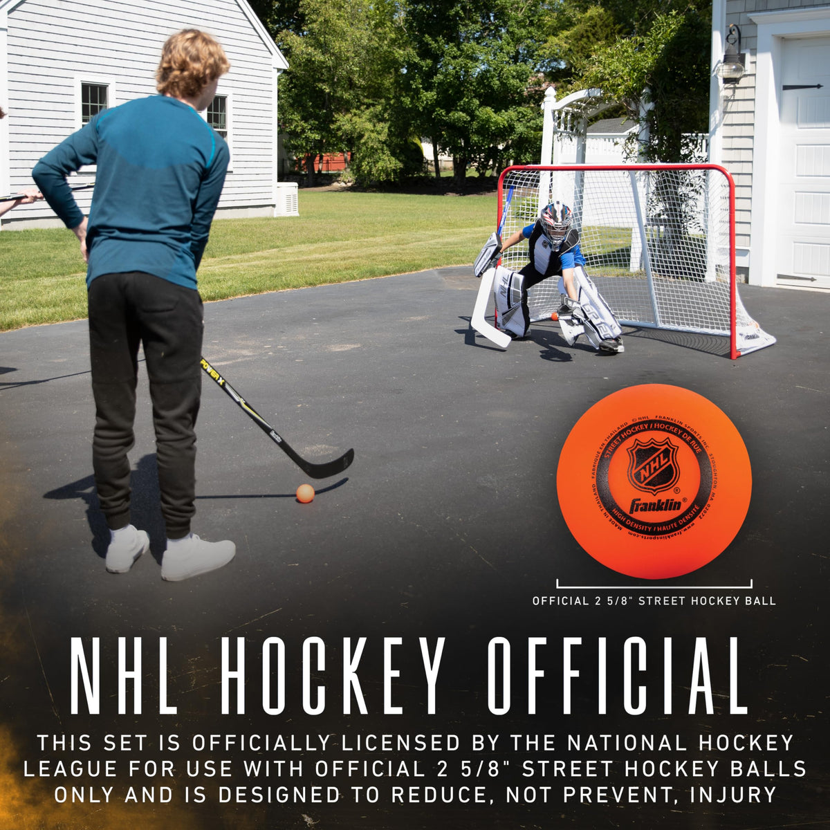 Franklin Sports NHL Kids Street Hockey Goalie Pads Set - Kids Hockey Training Equipment - Includes Block Pad, Catch Glove, and Goalie Pads