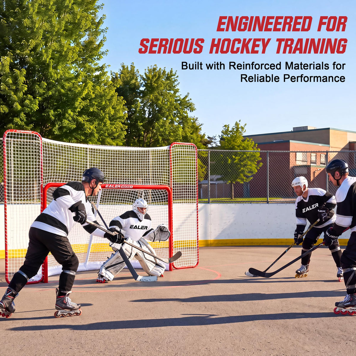 EALER Heavy Duty Hockey Training System â Goals, Backstops & Shooting Practice Nets for Ice & Street Hockey