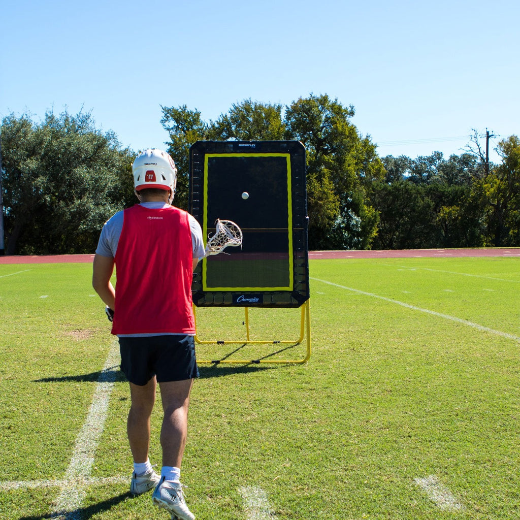 Champion Sports Deluxe Lacrosse Target: Ball Return Bounce Back Net Set for Professional, College and Grade School Training & Drills
