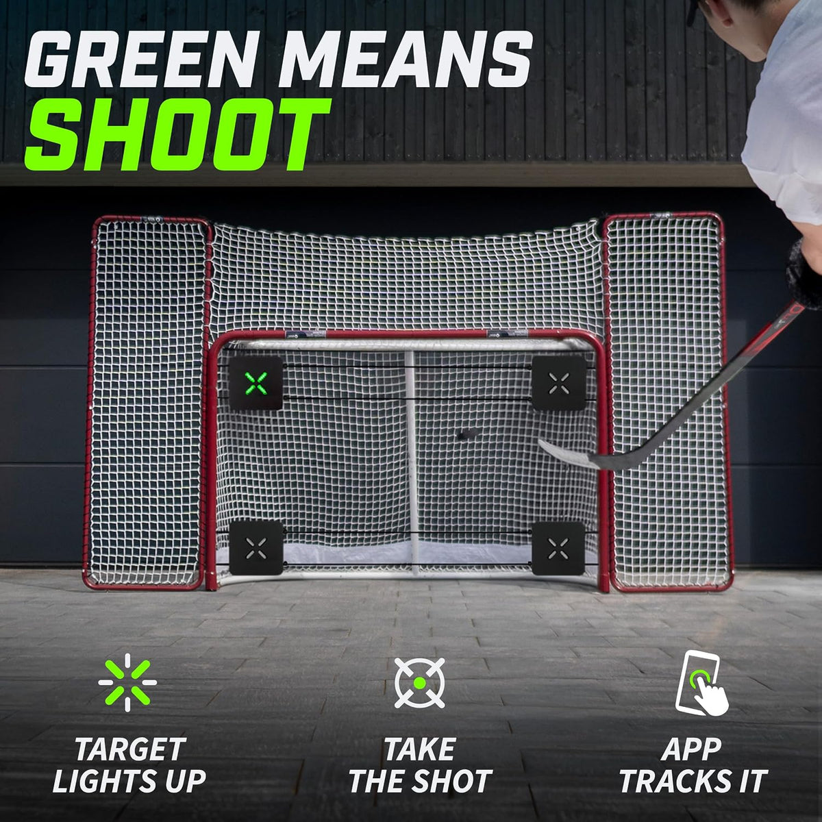 XDT Xtreme Hockey Shooting Targets 2-Pack â App Compatible Smart Shooting Targets â Corner Goal Trainer for Accuracy & Precision â Heavy-Duty Durable Design â Fits Standard 72â Hockey Nets