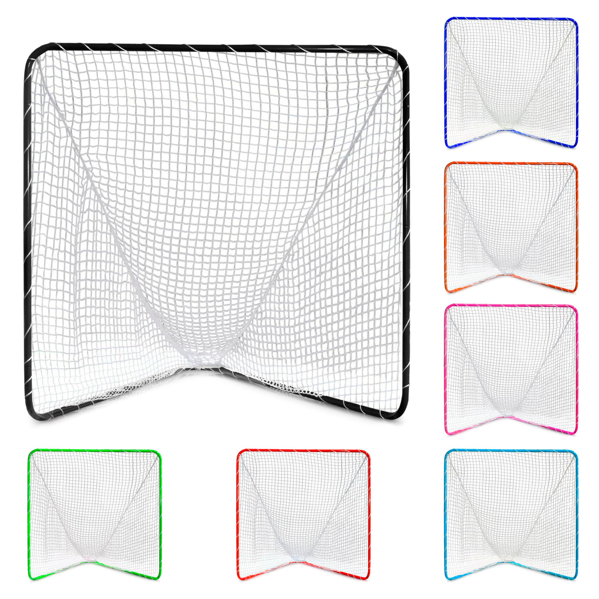 Velocity Official Size 6x6x7' Backyard Lacrosse Practice and Training Goal, Includes 4MM Lacrosse Net, for Youth, Kids, and Adults