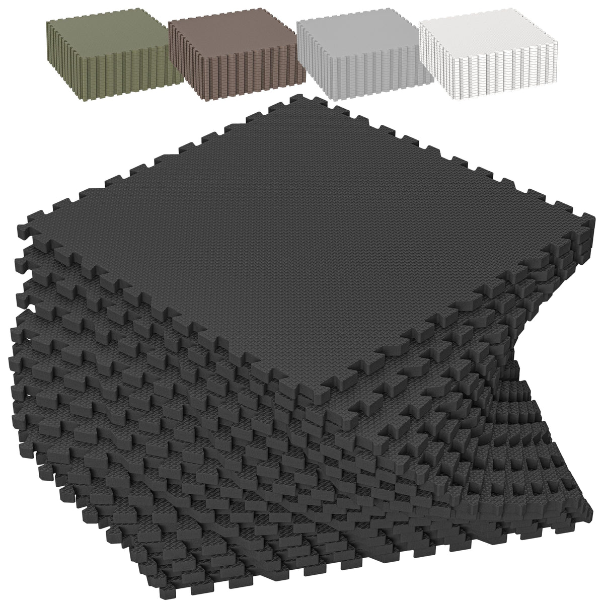 1/2" Thick 24 Pcs 96 Sq Ft EVA Foam Puzzle Exercise Mats, High-Density Interlocking Foam Floor Tiles for Home Gym, Gym Mat for Workout Equipment & Direct Exercise, Floor Padding for Kids