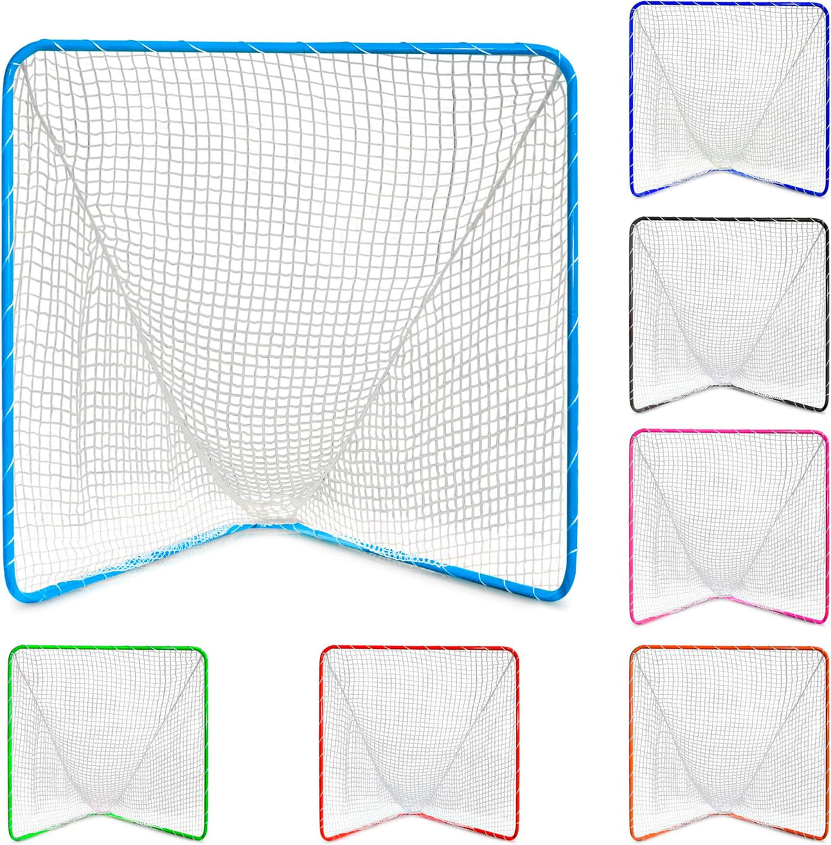 Velocity Official Size 6x6x7' Backyard Lacrosse Practice and Training Goal, Includes 4MM Lacrosse Net, for Youth, Kids, and Adults