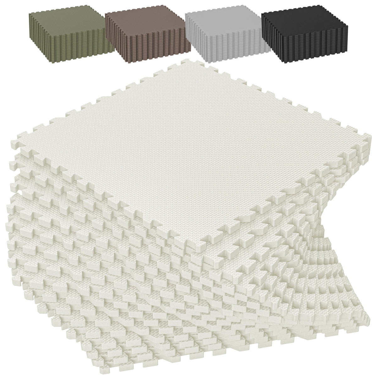 1/2" Thick 24 Pcs 96 Sq Ft EVA Foam Puzzle Exercise Mats, High-Density Interlocking Foam Floor Tiles for Home Gym, Gym Mat for Workout Equipment & Direct Exercise, Floor Padding for Kids