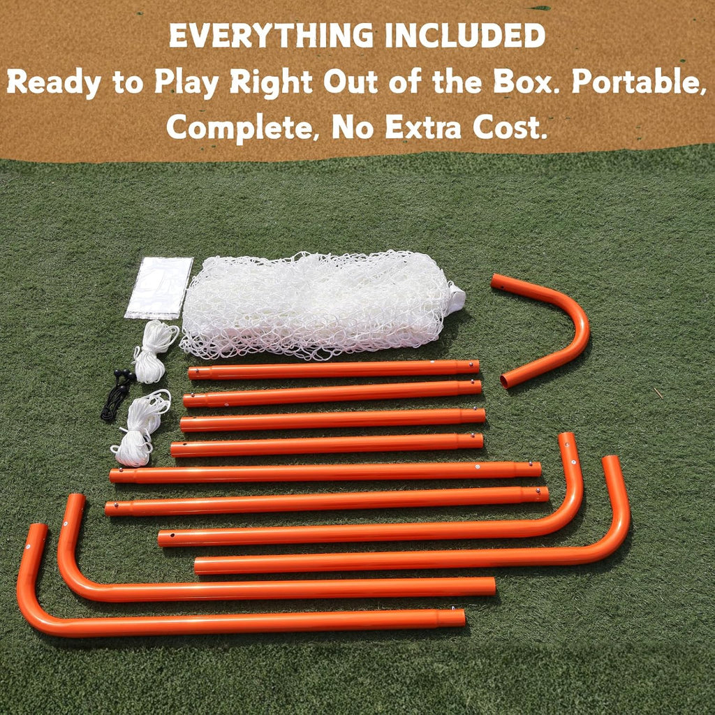 Portable Lacrosse Goal 6'x6' Regulation Lacrosse Net â Heavy-Duty Steel Frame, 4mm No-Knot Net & Ropes Perfect for Backyard Practice and Training