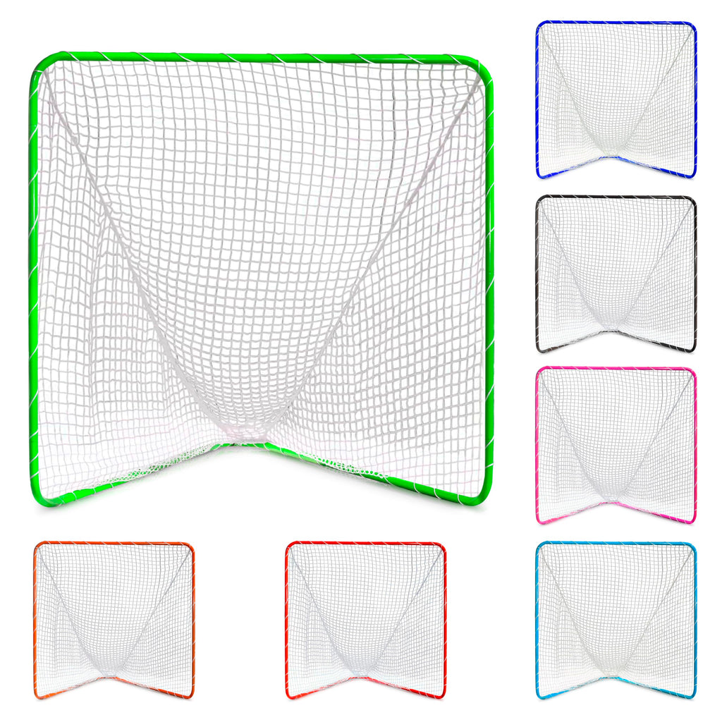 Velocity Official Size 6x6x7' Backyard Lacrosse Practice and Training Goal, Includes 4MM Lacrosse Net, for Youth, Kids, and Adults