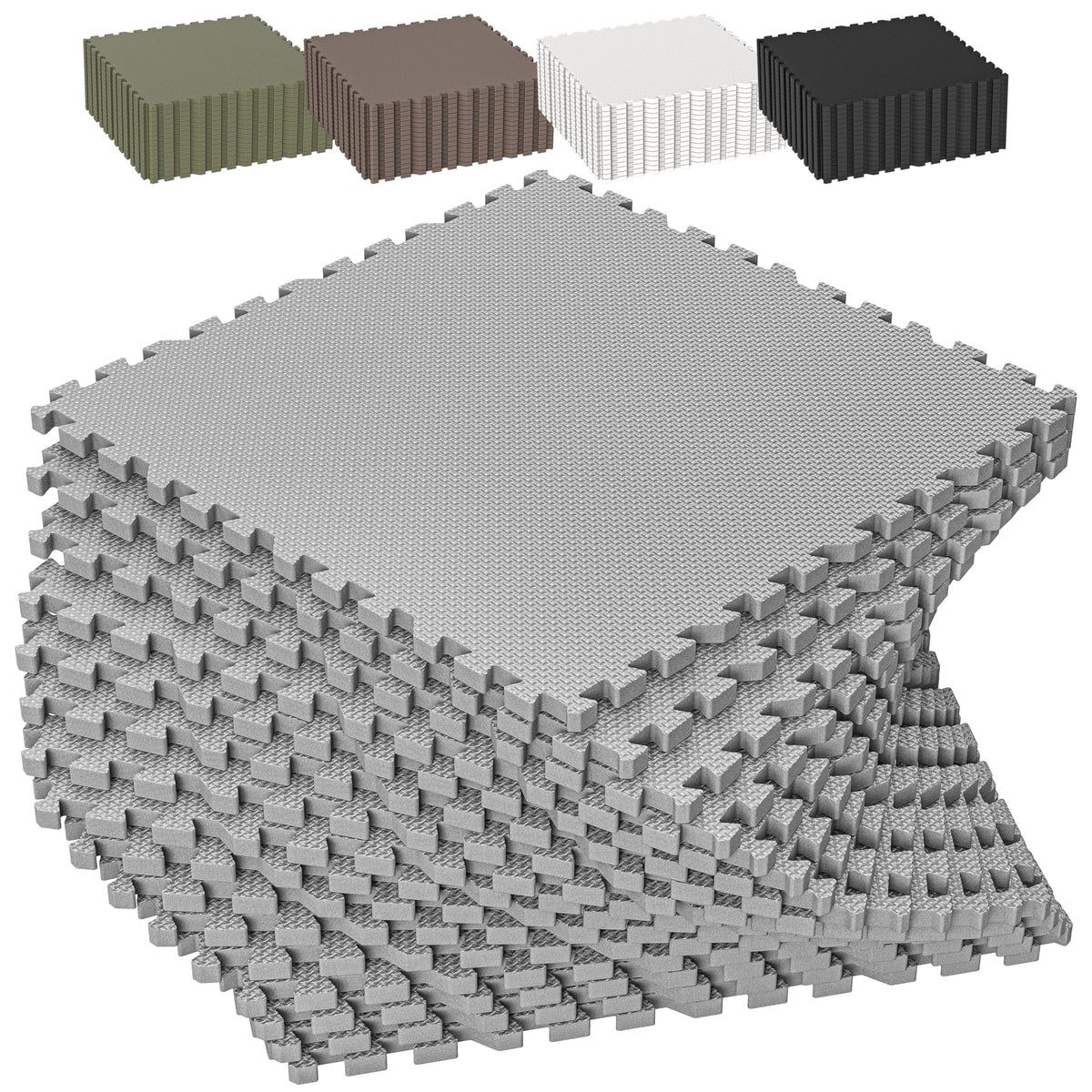 1/2" Thick 24 Pcs 96 Sq Ft EVA Foam Puzzle Exercise Mats, High-Density Interlocking Foam Floor Tiles for Home Gym, Gym Mat for Workout Equipment & Direct Exercise, Floor Padding for Kids