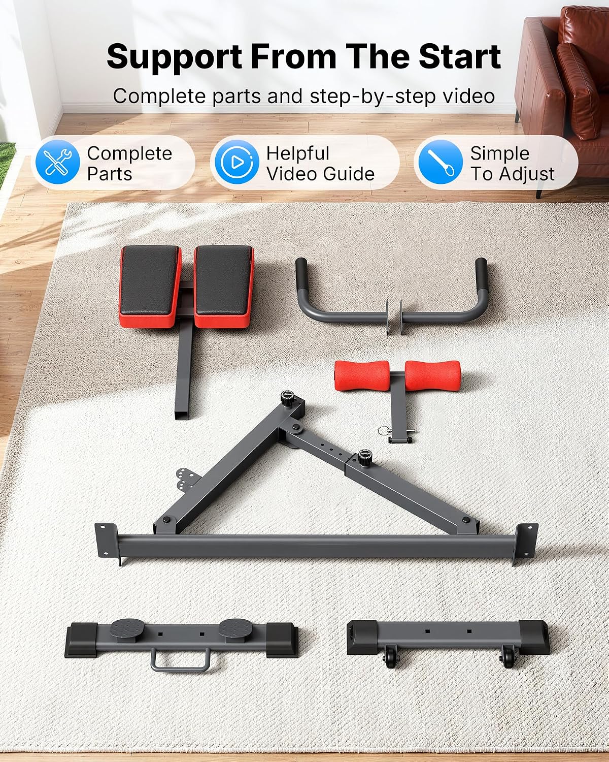 MERACH Back Extension Machine Roman Chair, Adjustable Foldable Bench