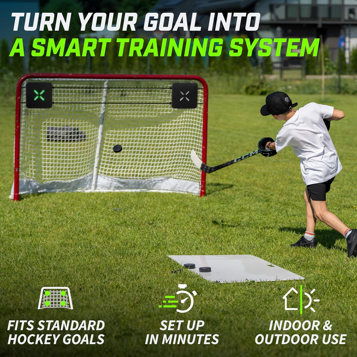 XDT Xtreme Hockey Shooting Targets 2-Pack â App Compatible Smart Shooting Targets â Corner Goal Trainer for Accuracy & Precision â Heavy-Duty Durable Design â Fits Standard 72â Hockey Nets