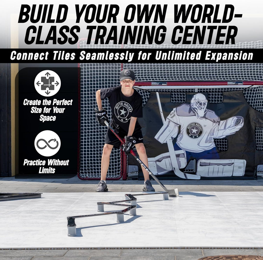 Better Hockey Extreme Dryland Flooring Tiles - Synthetic Ice Panels for Hockey, Professional Quality Training Aid for Shooting, Passing and Stickhandling