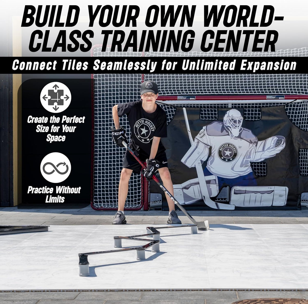 Better Hockey Extreme Dryland Flooring Tiles - Synthetic Ice Panels for Hockey, Professional Quality Training Aid for Shooting, Passing and Stickhandling