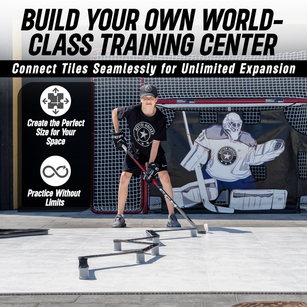 Better Hockey Extreme Dryland Flooring Tiles - Synthetic Ice Panels for Hockey, Professional Quality Training Aid for Shooting, Passing and Stickhandling