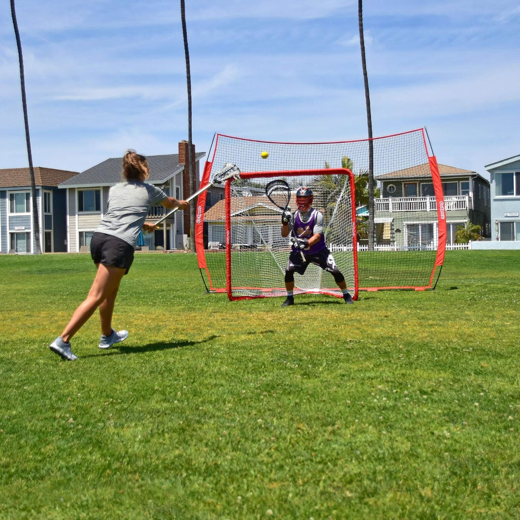 GoSports Regulation 6 ft x 6 ft Lacrosse Net - Steel Frame or Bow Style Frame - The Only Truly Portable Lacrosse Goal, Backyard Setup in Minutes