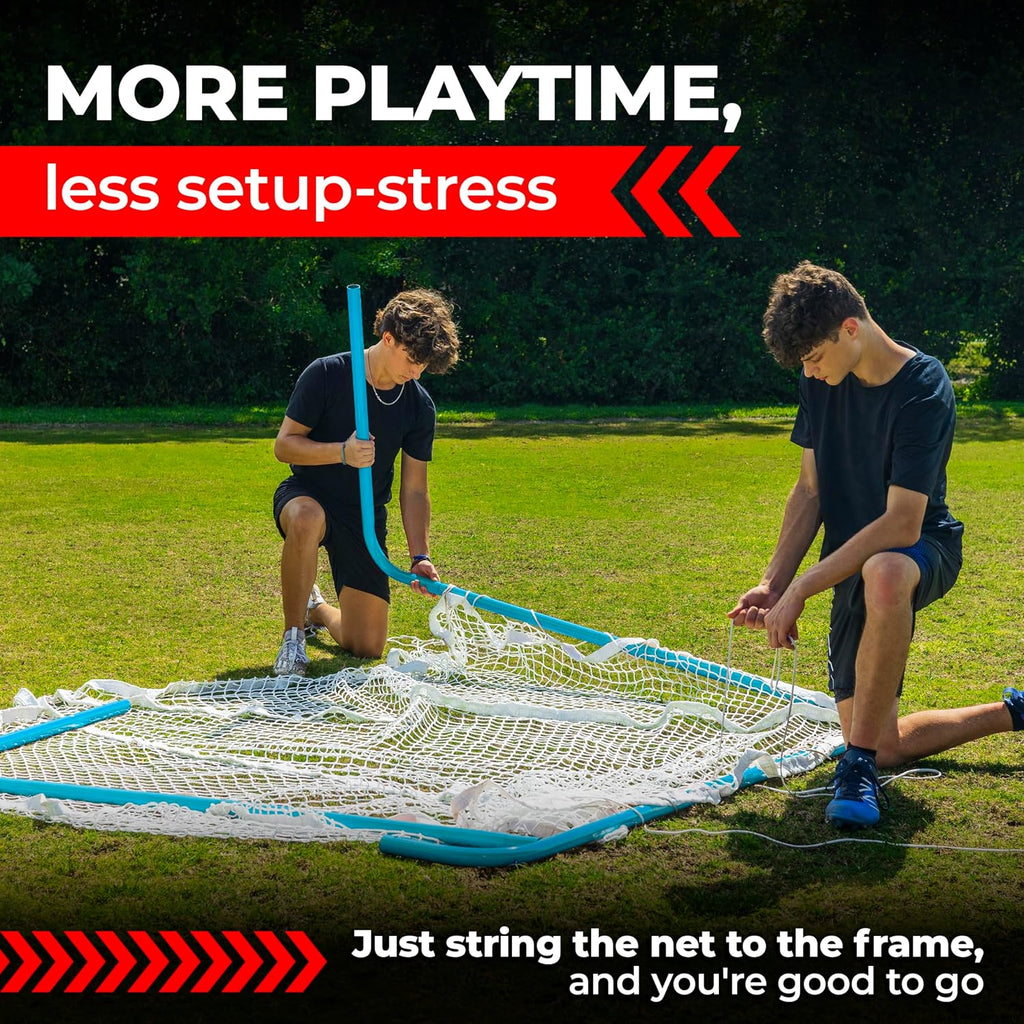 Velocity Official Size 6x6x7' Backyard Lacrosse Practice and Training Goal, Includes 4MM Lacrosse Net, for Youth, Kids, and Adults