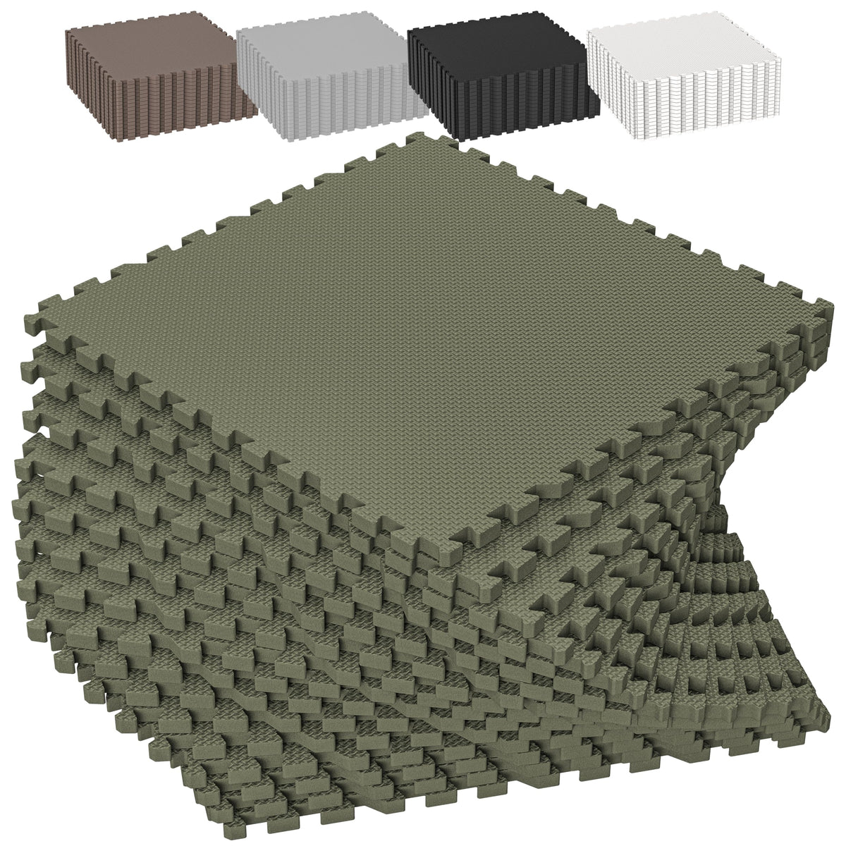 1/2" Thick 24 Pcs 96 Sq Ft EVA Foam Puzzle Exercise Mats, High-Density Interlocking Foam Floor Tiles for Home Gym, Gym Mat for Workout Equipment & Direct Exercise, Floor Padding for Kids