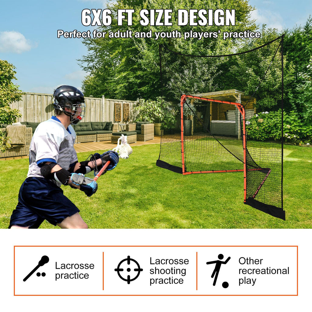 VEVOR Lacrosse Goal,Complete Portable Lacrosse Net Training Accessory Set