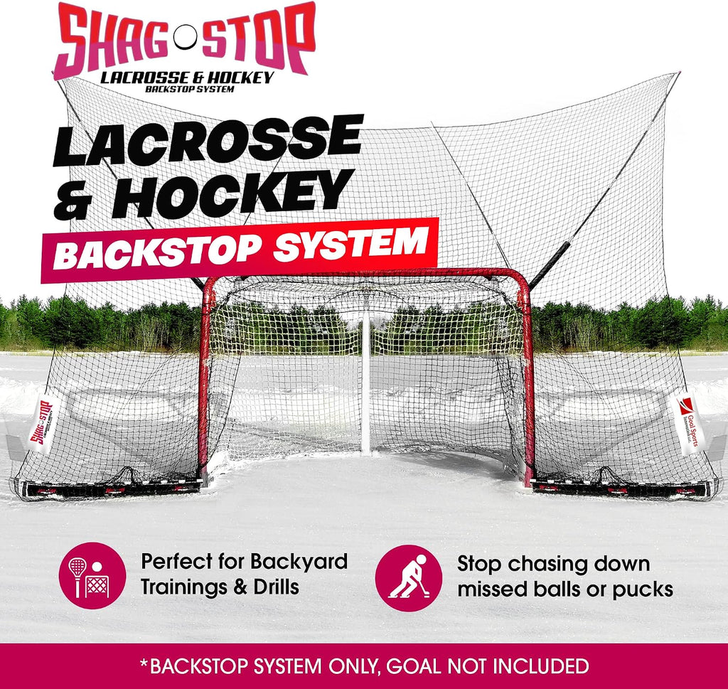 Shag Stop Lacrosse Backstop Net for Backyard, Strong Lacrosse Goal Backstop