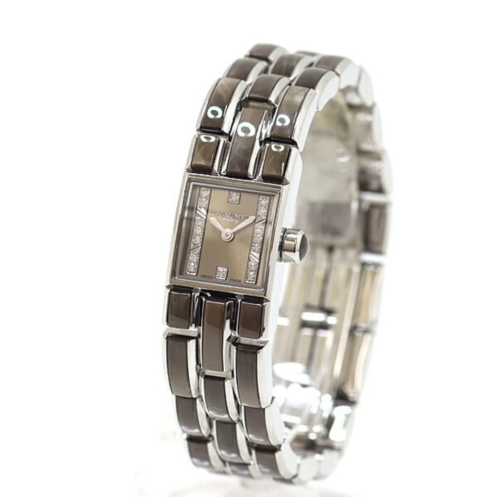 Pre-Owned CHAUMET Ladies Watch Kaysis Lumiere Crystal W19616-34B Mineral Brown Display (Good)