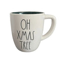 Rae Dunn OH XMAS TREE Christmas Coffee Cup Mug Ceramic 18 Oz