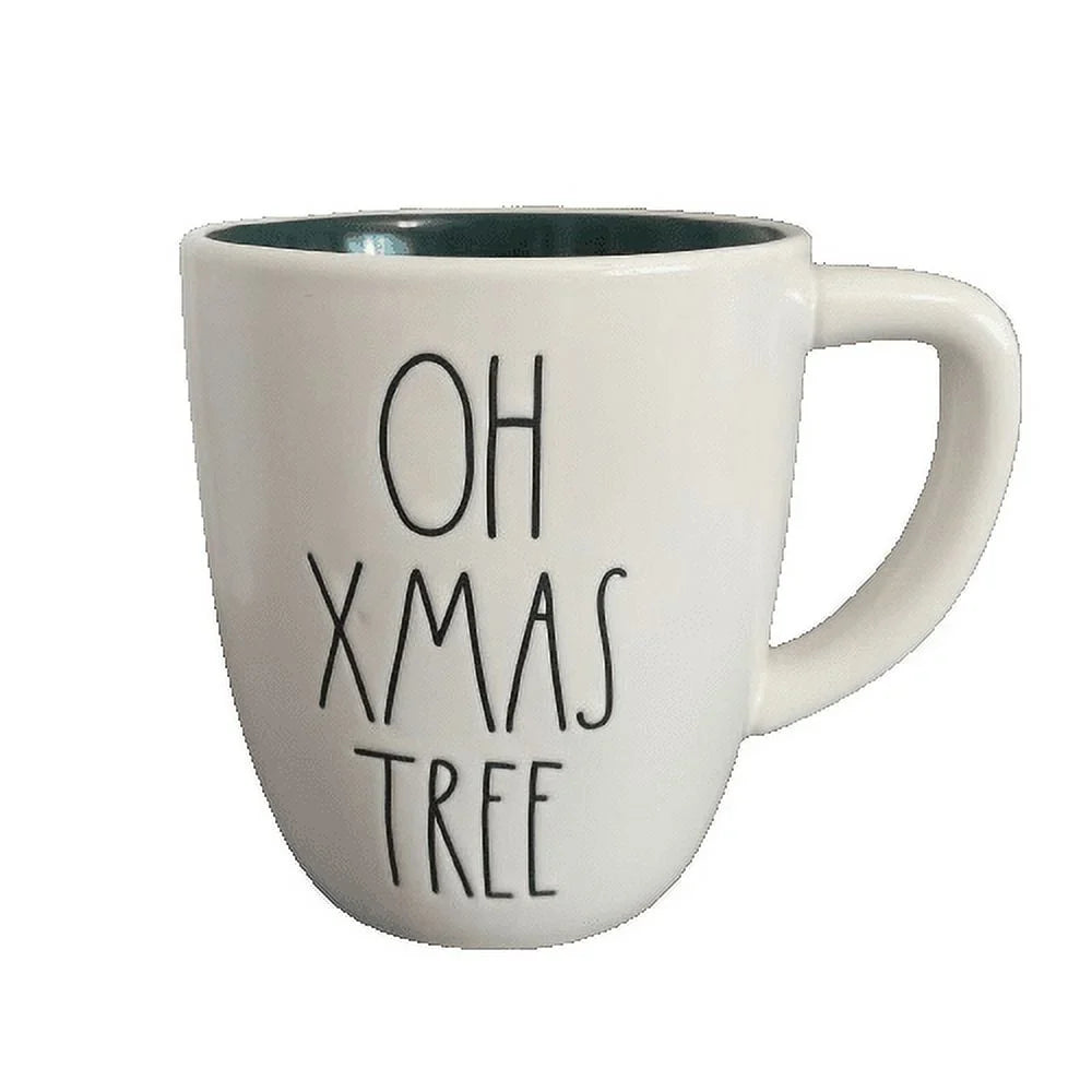 Rae Dunn OH XMAS TREE Christmas Coffee Cup Mug Ceramic 18 Oz