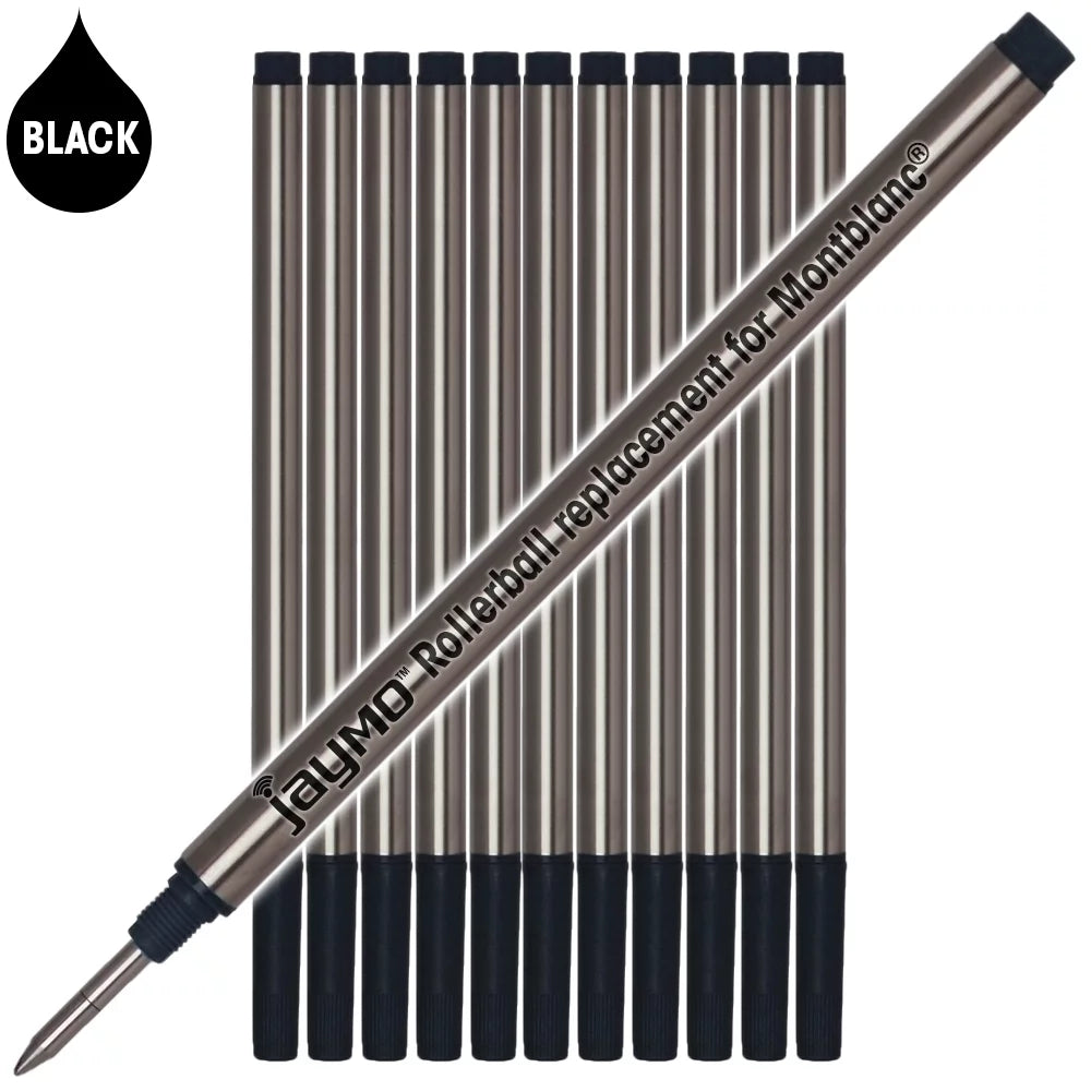 Jaymo Individuals for Montblanc 105158 - Measures 4.44 in / 113 mm Long - Rollerball Pen Refill - 12 Ebony