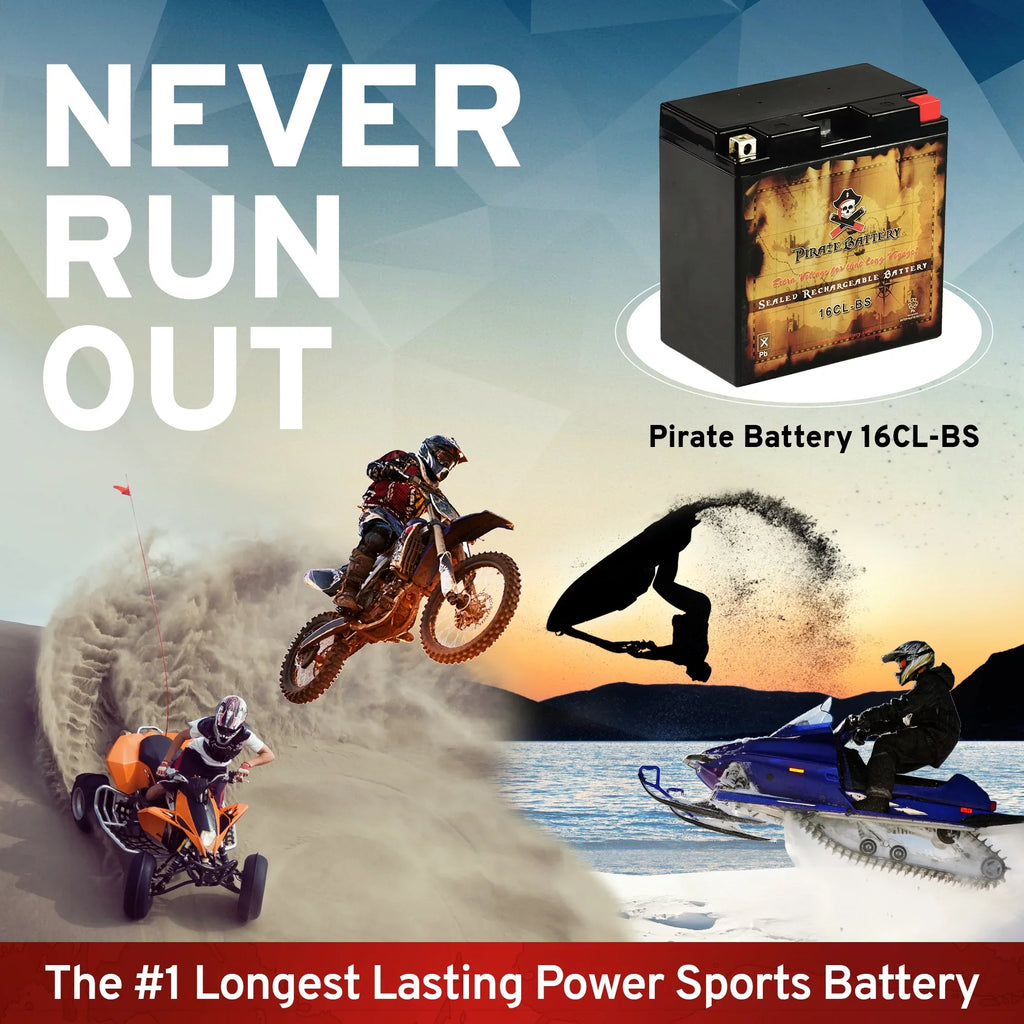 Pirate Battery Yb16cl-bs Jet Ski Battery for Kawasaki Jf650 X2 650cc 86-'95