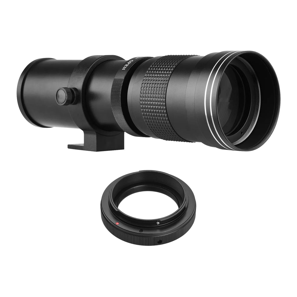 Suzicca Camera MF Super Telephoto Zoom Lens F/8.3-16 420-800mm T Mount with Adapter Ring Universal 1/4 Thread Gentlemen for Canon EF-Mount Cameras 80D 77D 70D 60D 60Da 50D 7D 6D 5D T7i T7s T6s T6