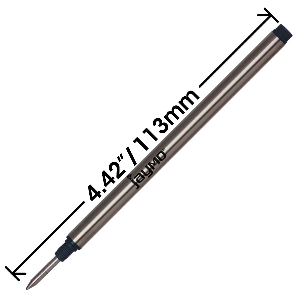 Jaymo Individuals for Montblanc 105158 - Measures 4.44 in / 113 mm Long - Rollerball Pen Refill - 12 Ebony