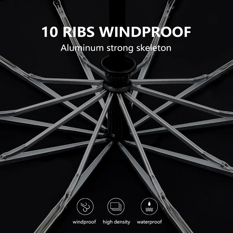 Umbrella Individuals Business 10 Ribs Wood Handle Golf Sun Umbrellas Windproof Anti UV Parasol Clear Umbrella UPF50+