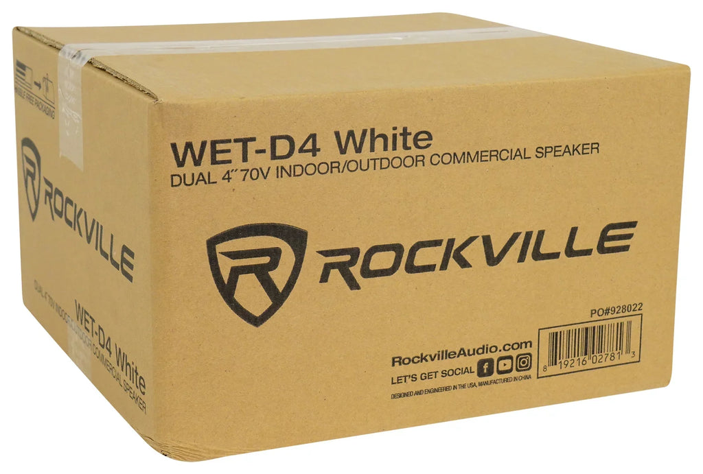 JBL VMA1120 Commercial 70v Amplifier+(12) White Dual 4" Speakers For Restaurant