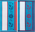 Cotton Striped Beach Towel Set For Kids, Adults, Travel, Pool, Shower, Swimming, Quick Dry, Vacation, Camping, Bathroom, Absorbent, Sailing Collection, 34" X 64", Blue/Red/White, 2 Piece