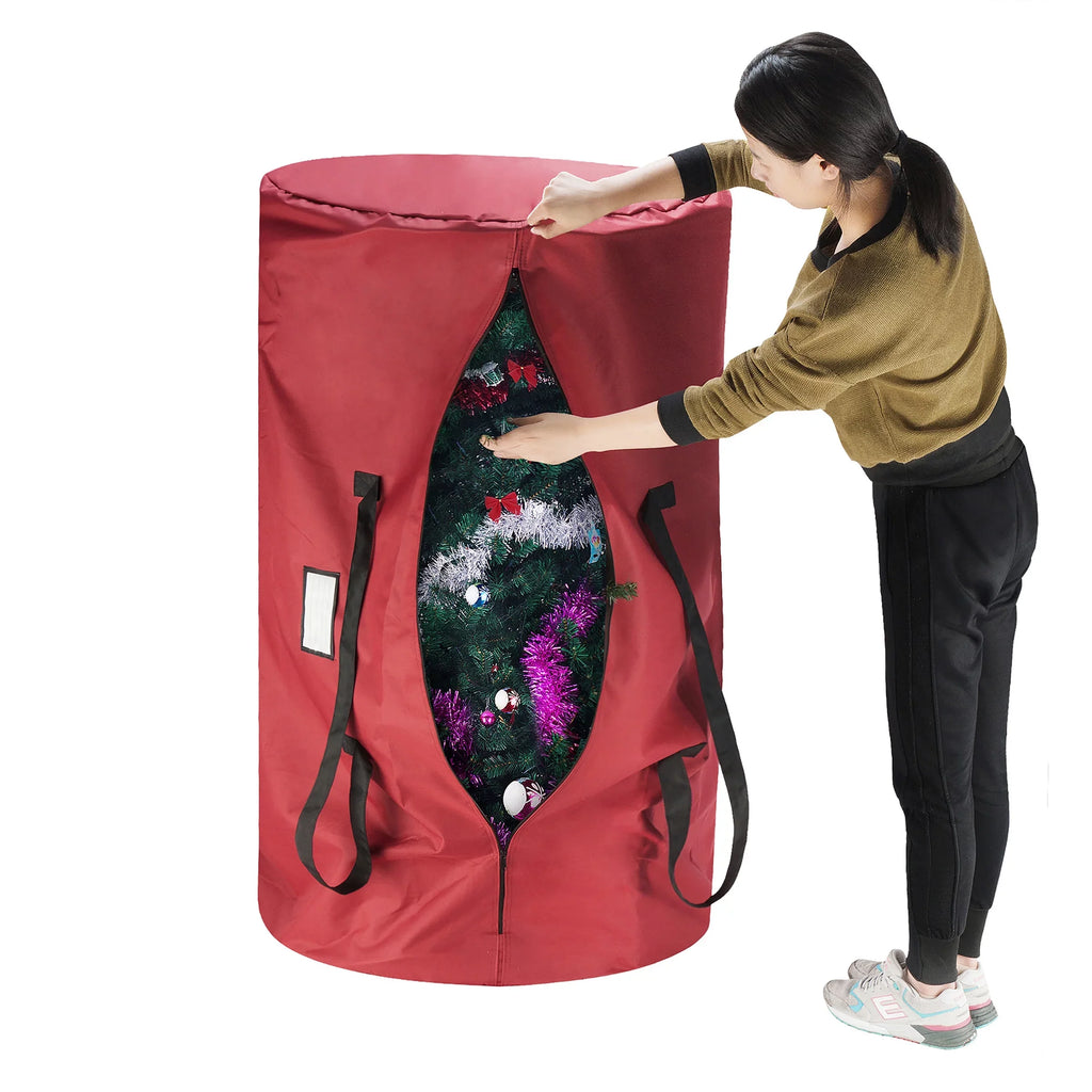 Tiny Tim Totes 83-DT5563 5700 Canvas Christmas Tree Storage Bag - Extra Large - 12 ft. Tree - Red